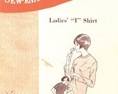 1970 Uncut Vintage Stretch & Sew Pattern 305, Size S-M-L, Ladie's T Shirt - Stretch Knits Only