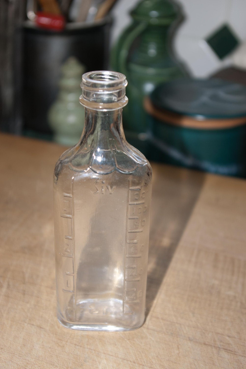 Items similar to Vintage 4 Ounce Clear Glass Medicine Bottle with