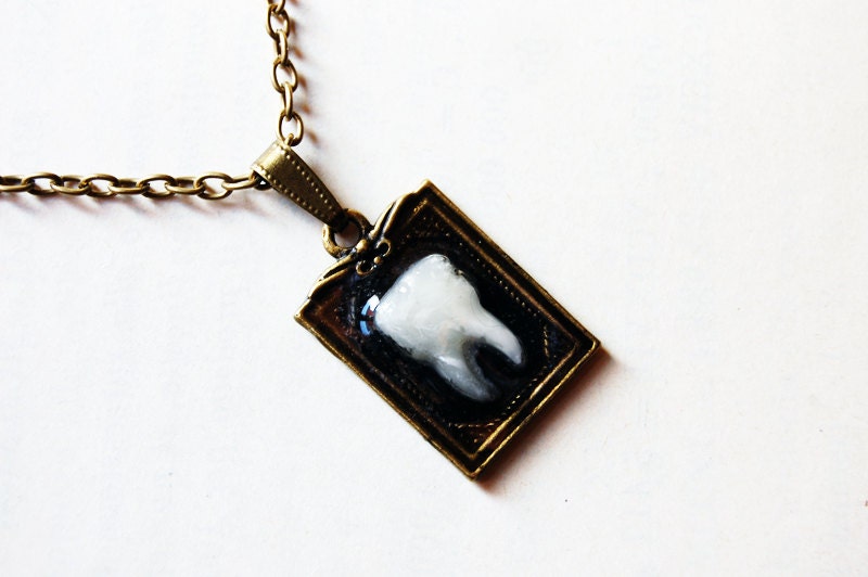 The Rotten Tooth - Handmade Vintage Cameo Pendant Necklace