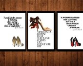 3 Art print of Original watercolor painting and ink and pencil drawing - illustration - Shoes Collection
