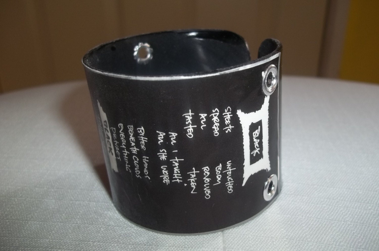 Pearl Jam "Black" lyrics vinyl bracelet cuff