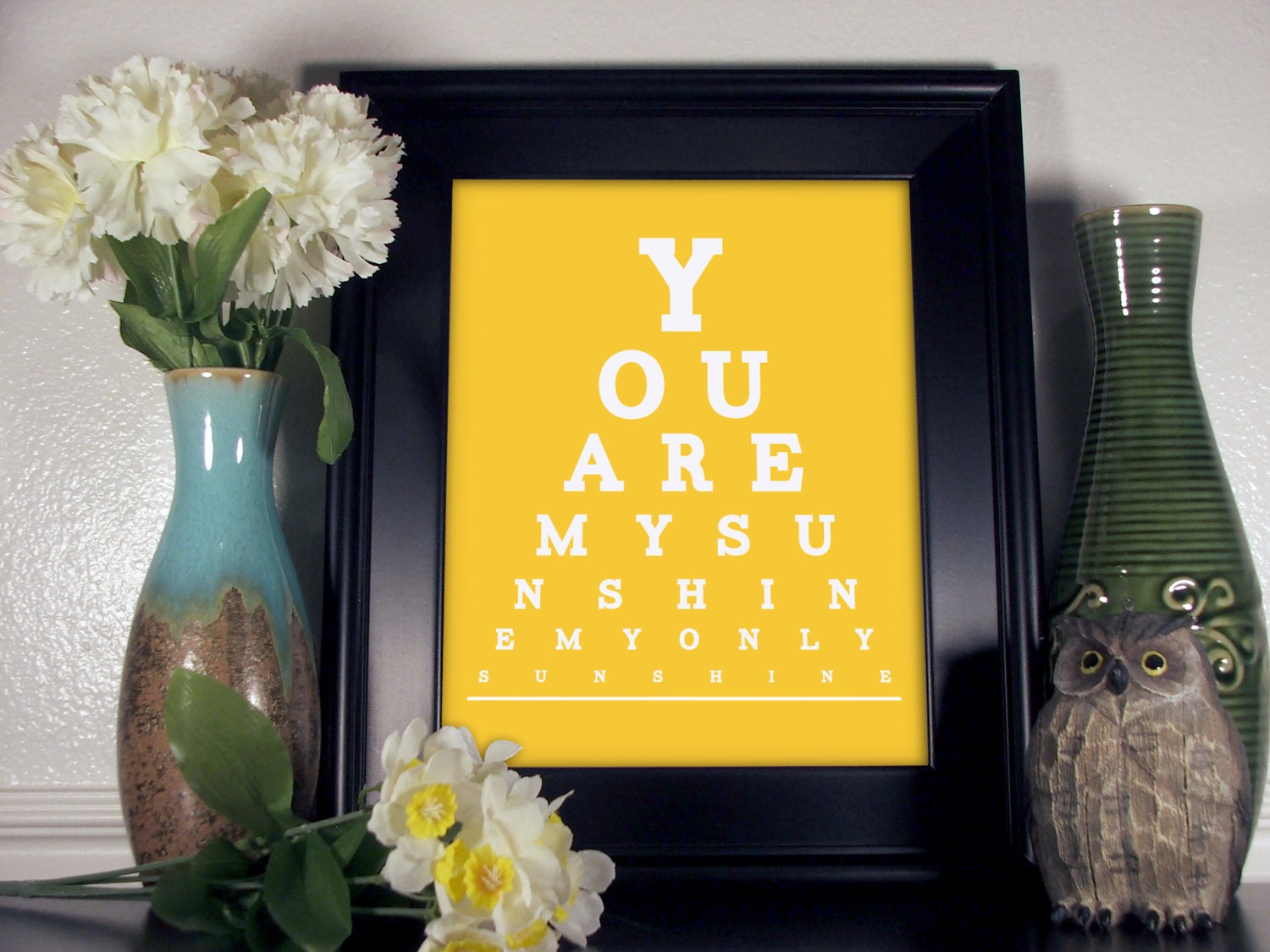 You Are My Sunshine Eye Chart, 8 x 10 Yellow Giclee Print BUY 2 GET 1 FREE