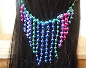 Multicolored Plastic Beaded Hair Clips - Fairy Princess Headdress - Fantasy Costume Headpiece - Mardi Gras Bead Hair Pin - Items Under 10