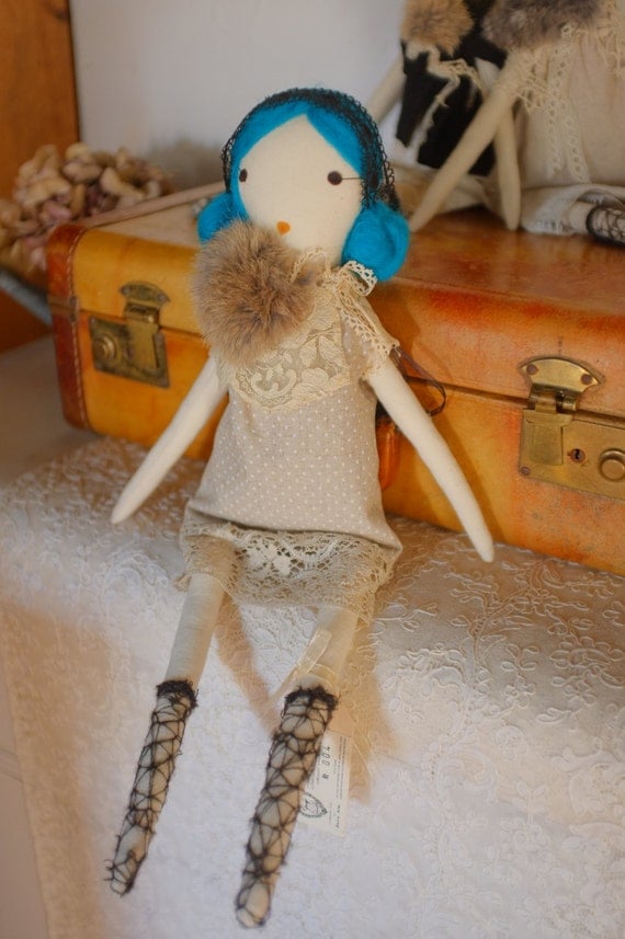 Handmade Rag Dolls by Gaiia Kim, One-of-a-Kind Cloth Doll,Limited Édition Haute Couture No 04