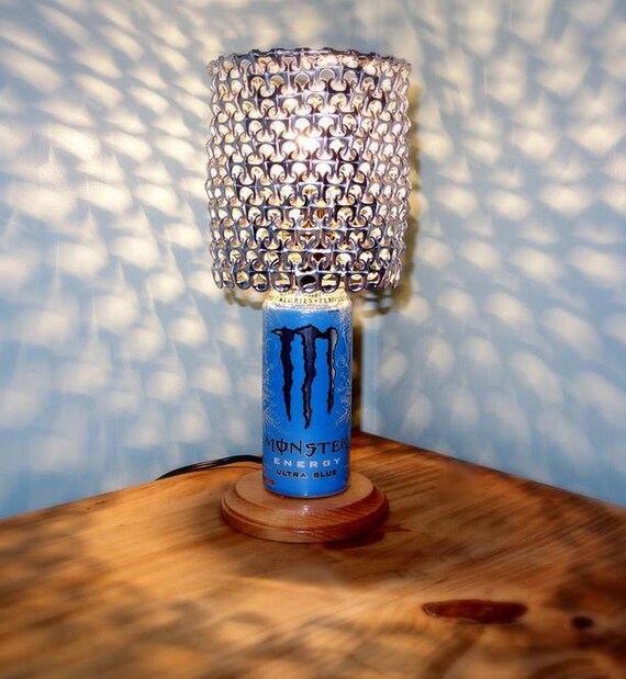 Monster Energy Ultra Blue Can Lamp with Pull Tab by LicenseToCraft