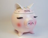 This Little Piggy Wants Coffee - Adorable Vintage Pig Instant Coffee Canister