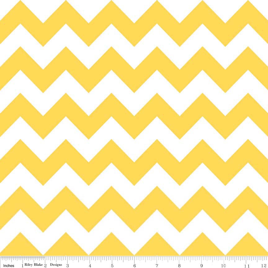 Chevron Stripe Yellow in Medium by Riley Blake Fabric 1 yard