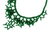 Dark Green Necklace. Multistrand Necklace. Beaded Handmade Jewelry. Beadwork.