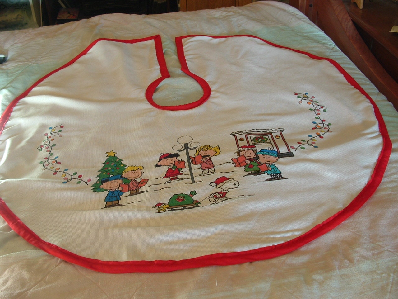 snoopy peanuts sing along christmas tree skirt by cardsbykasey snoopy peanuts sing along christmas tree skirt by cardsbykasey
