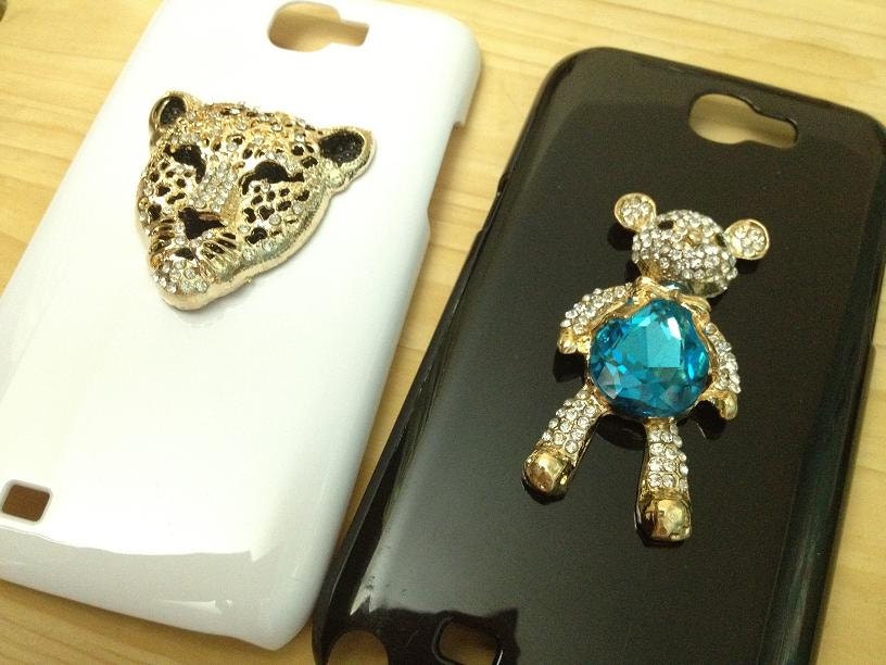 Royal tiger blue rhinestone bear cartier Samsung S3 Galaxy Note iPhone 4 4s 5 handmade punk lion Hard phone  case cellphone birthday gift