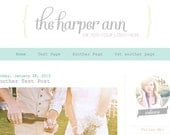 Premade Blogger Template - The Harper Ann Template