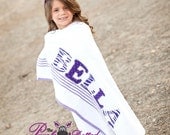 Custom Personalized Girls Beach or Bath Towel - Monogrammed Name Towel - Applique Towel - Baby Girl Gift - Shower Gift - Birthday