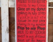 You are the peanut to my butter sign, Love of my life, typography, subway art, weddings
