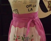 Vintage Apron Handmade Lavender Floral  Women's Half Apron Cooking Kitchen Clothing Home Living Dining Entertaining by picadillymarket