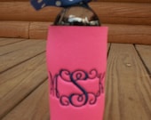 Embroidered Koozie with Entwined Monogram