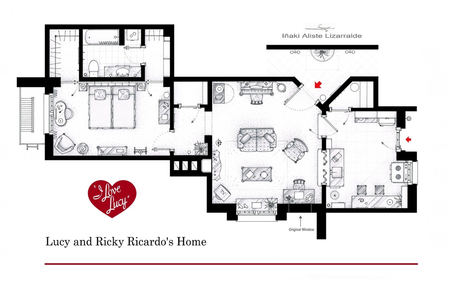 Lucy and Ricky Ricardo's apartment from "I LOVE LUCY" (Medium)