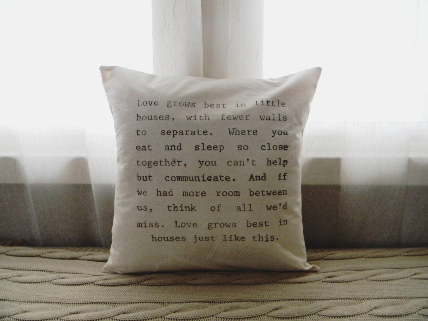 Love Grows 16 x 16 Pillow Cover, home decor, present, housewarming gift, small home