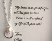 Mother of the Bride/Groom Gift, Pearl Infinity necklace and chain, sterling silver, wedding jewelry, Thank you gift to Mom