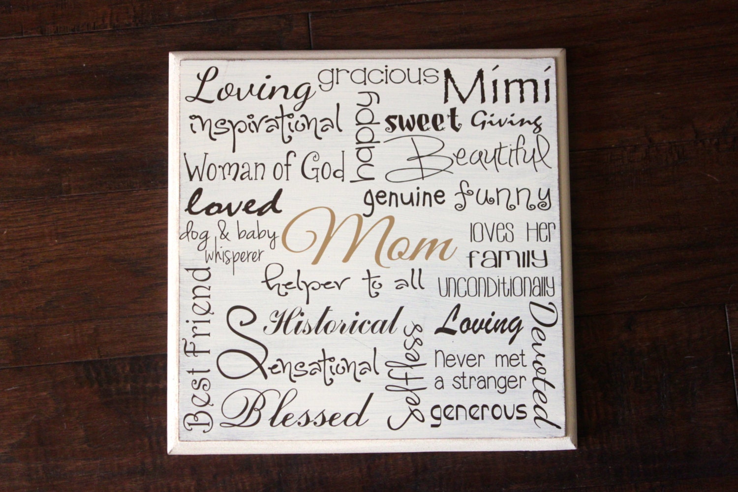 Mothers Day subway art board gift 12"x12"