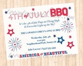 Patriotic Invitation 4th of July 5x7 Digital File-Printable
