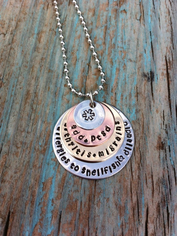 Medical Alert ID necklace customized with your by MamaDramaJewelry