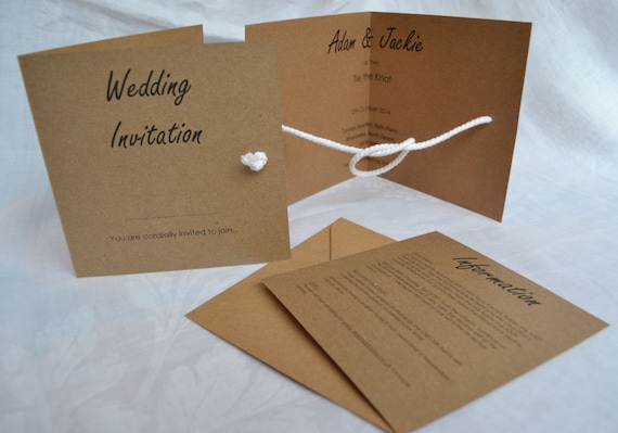 Tie the Knot Wedding Invitation by GraceandBramble on Etsy