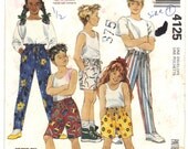 Girls' and Boys' Pants or Shorts  McCall's 4125 One Envelope (Sizes S-M-L)
