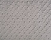 Gray Minky Fabric - Silver Dimple Dot MInky  - HALF YARD