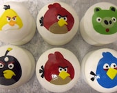 One 35mm Hand Painted Angry Birds Door Pull / Boys Drawer Knob