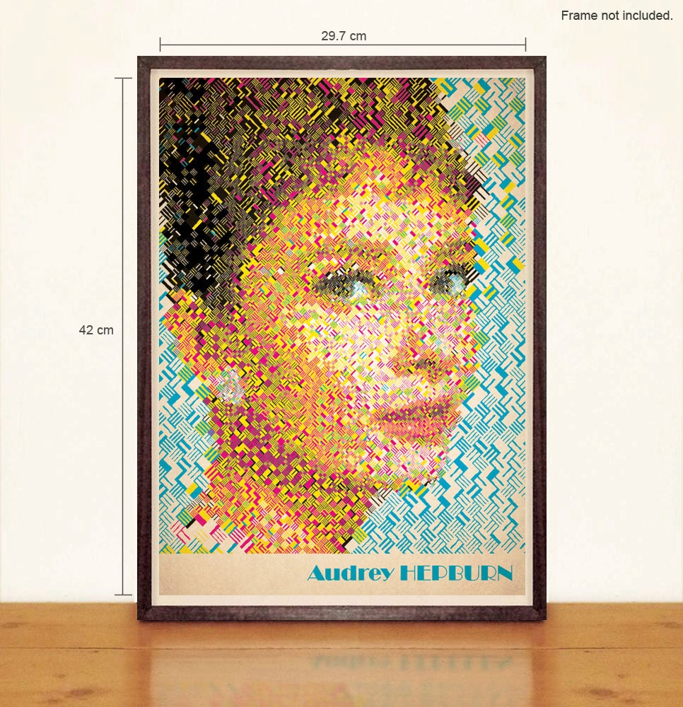 Audrey Hepburn A3 Poster - Chuck Close Inspired