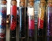 SALE Glitter/Bead Vial Charm/Necklace