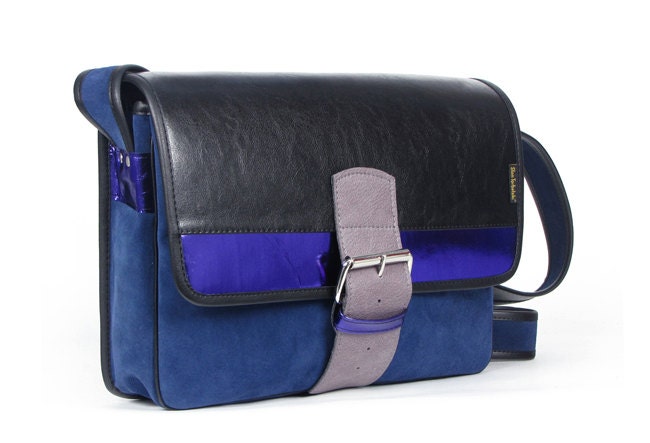 Leather Bag -Large Suede Leather Bag- Messenger Bag - Schoulderbag - Cross body Bag - Laptop Bag - Unisex-