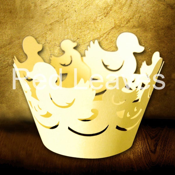 144pcs Laser cut duck cupcake wrap per