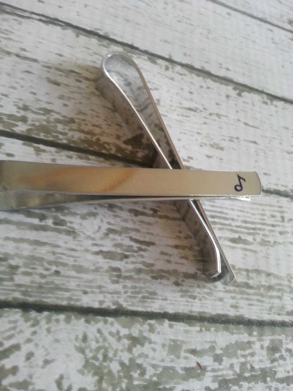 Music Note Aluminum Tie Bar / Tie Clip - Wedding Party - Groomsman Gift - Can Be Personalized