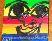Rainbow Painting "Love Doesn't Discriminate" Acrylic Painting 4 x 4 inch Anna Werrun