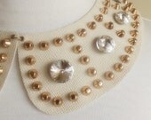 detachable imitation leather peter pan collar necklace beads bridal wedding christmas gift for her ivory cream nr. 50