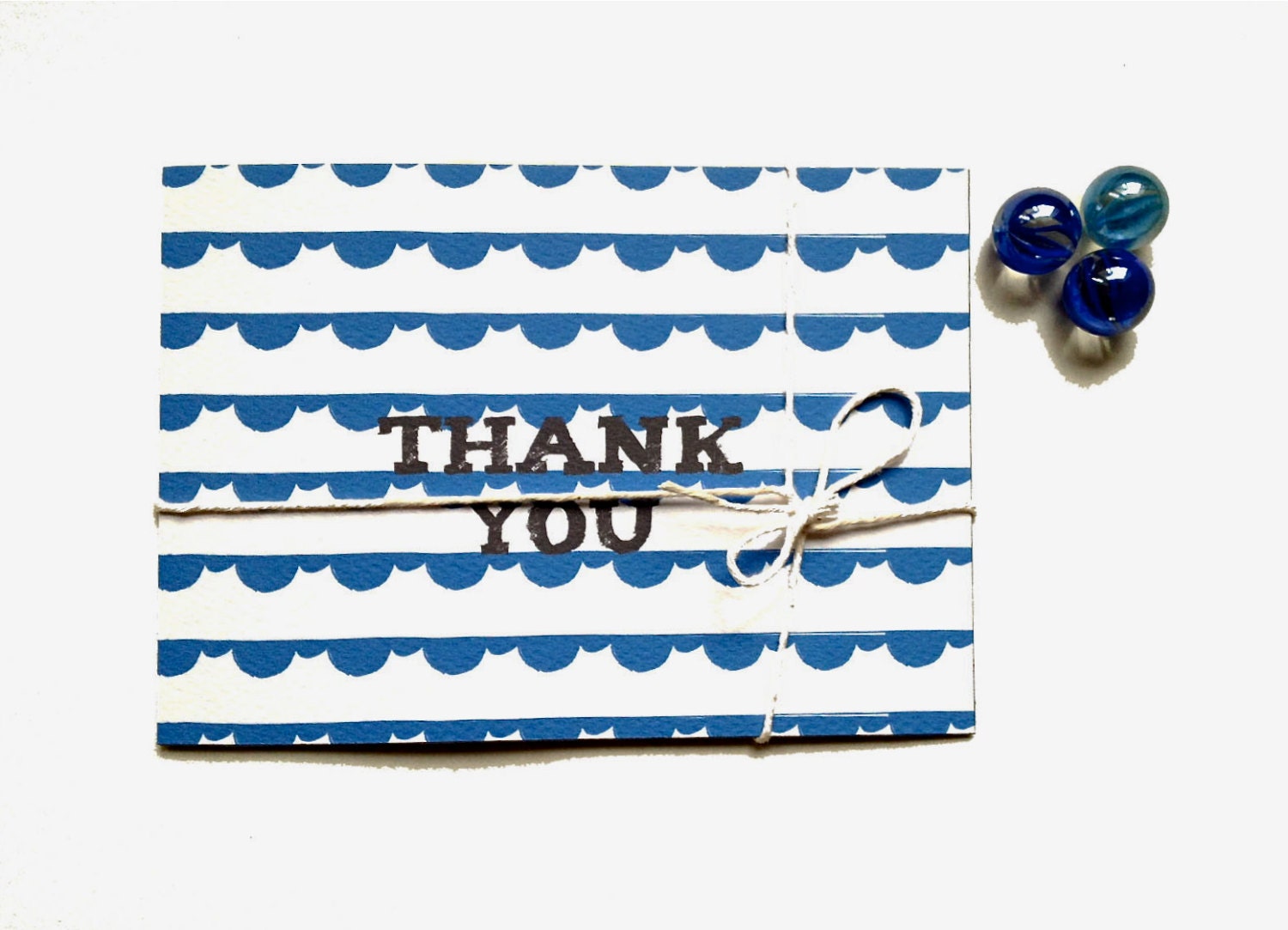 Custom Cards Set Thank You Cards Geometric Postcards Nautical Navy Blue