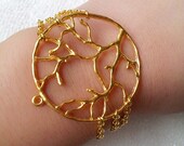 Gold Tree of Life Bracelet, Family Tree Jewelry