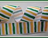 7.8 St. Patrick's Day Paddy's Wonky Stripes Green Lime Yellow White Grosgrain Ribbon Il_170x135