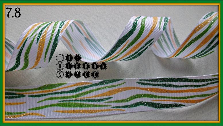 7.8 St. Patrick's Day Paddy's Glitter Zebra Green Lime Yellow White Grosgrain Ribbon Il_170x135