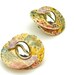 Fabulous Multicolored Vintage Clip on Earrings, Gold Splatters - FREE SHIPPING - Summer, Retro, Pink, Green, Blue, Yellow, Flecks, Abstract