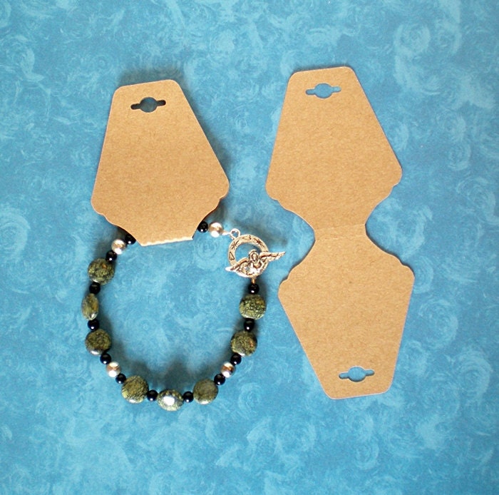 50 Kraft Hanging Jewelry Cards for Necklace or by HoneyLanePaperie
