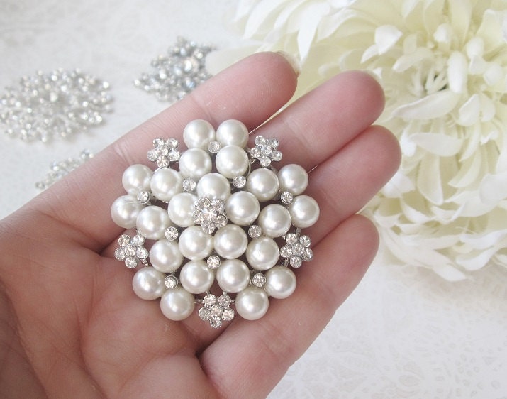 Brooch Component Crystal and pearl  Hair Comb Shoe clip Pin Wedding Cake Decoration  Bridal Hair Comb rhinestone brooch Invitation card BC21