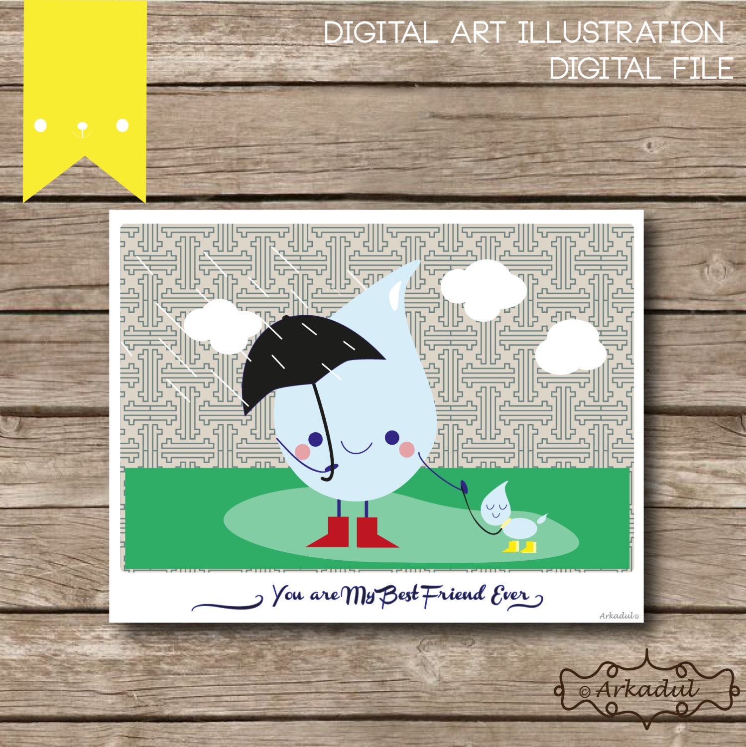 Art & Decor Digital Art Illustration : You Are My Best Friend Ever Il_170x135