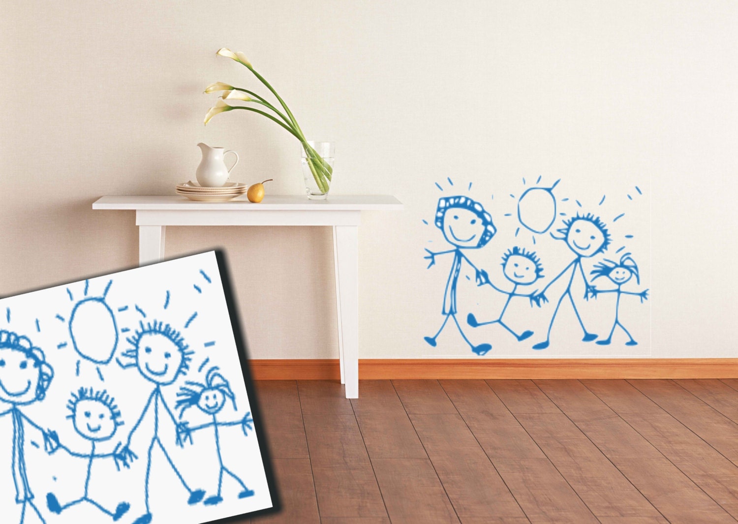 Kid's Drawing into a Decal - 24" x 33" - DecalCustomCreations