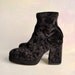 Vintage 1990s Sz 5.5 Crushed Velvet Black Platform Club Kid Booties