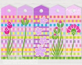 Printable Bookmarks Springtime Colors Long Gift Tags Cheerful Spring Flowers Instant Download Il_170x135