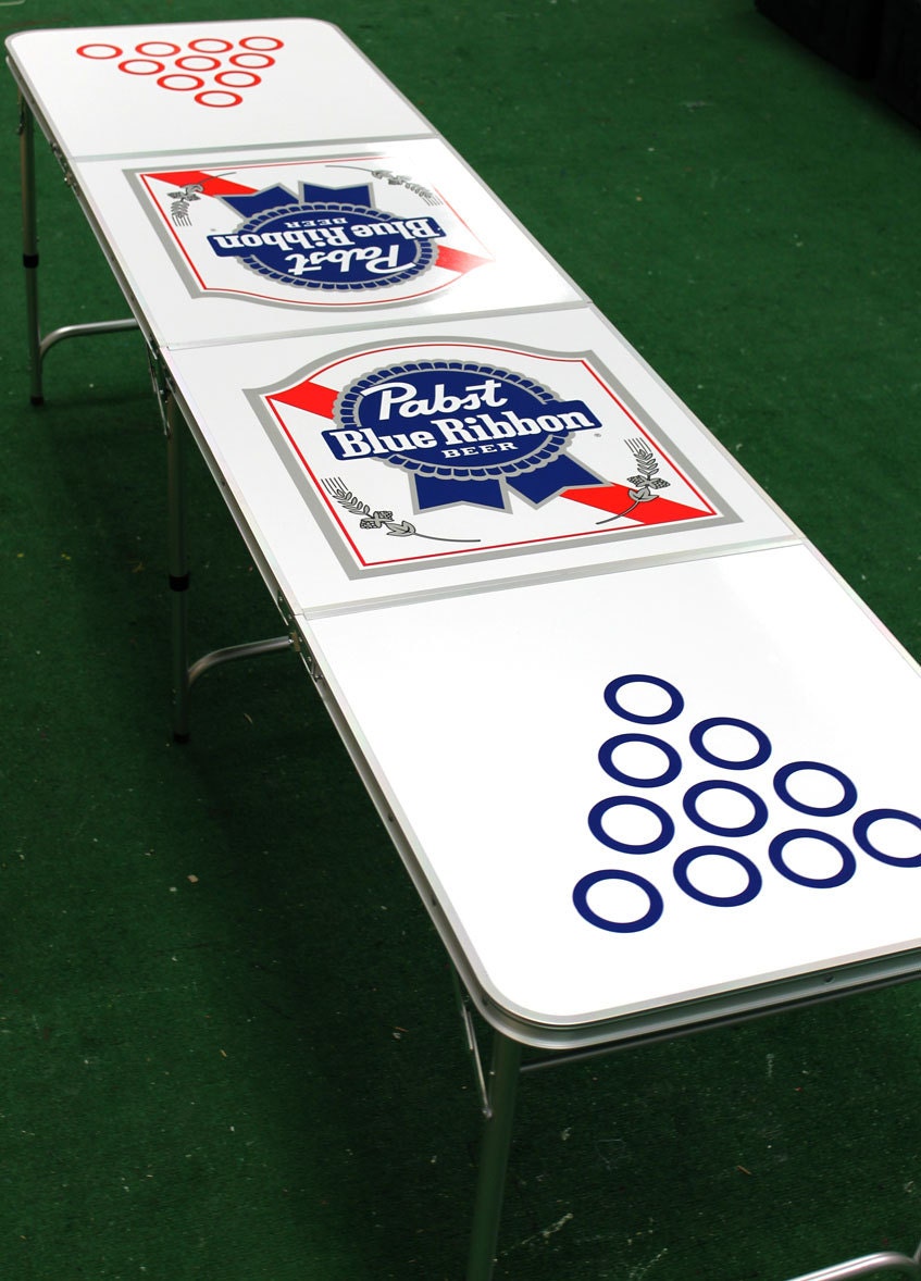 Pabst Blue Ribbon Themed Beer Pong Table