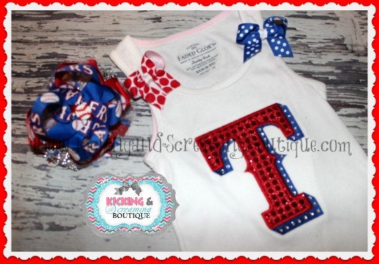 Texas Rangers Embroidered Shirt or Onesie, Texas Rangers, Sports Shirt, Baseball, Girls Shirt