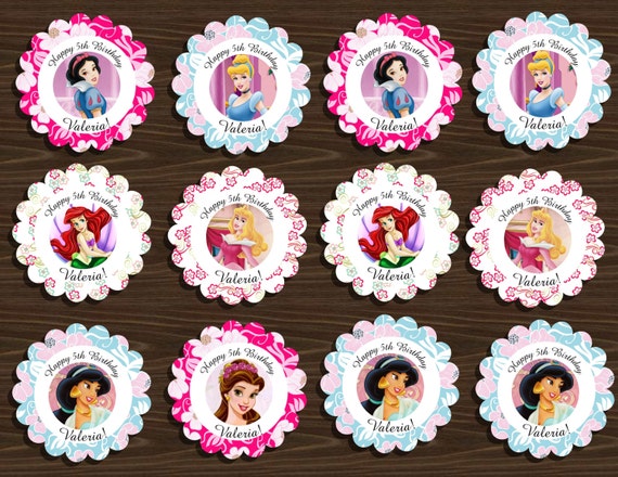 PERSONALIZED Disney Princess Printable Cupcake by NhelyDesigns